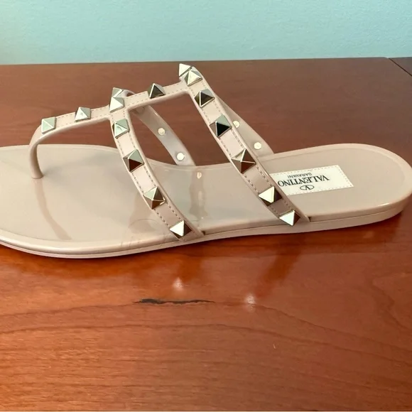 Valentino Women's Beige/Nude Rock Studded Sandals - Picture 3 of 8